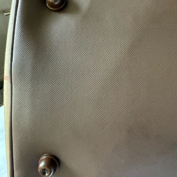 Burberry Barbour Brown and Green Duffel Bag with Classic Plaid Design